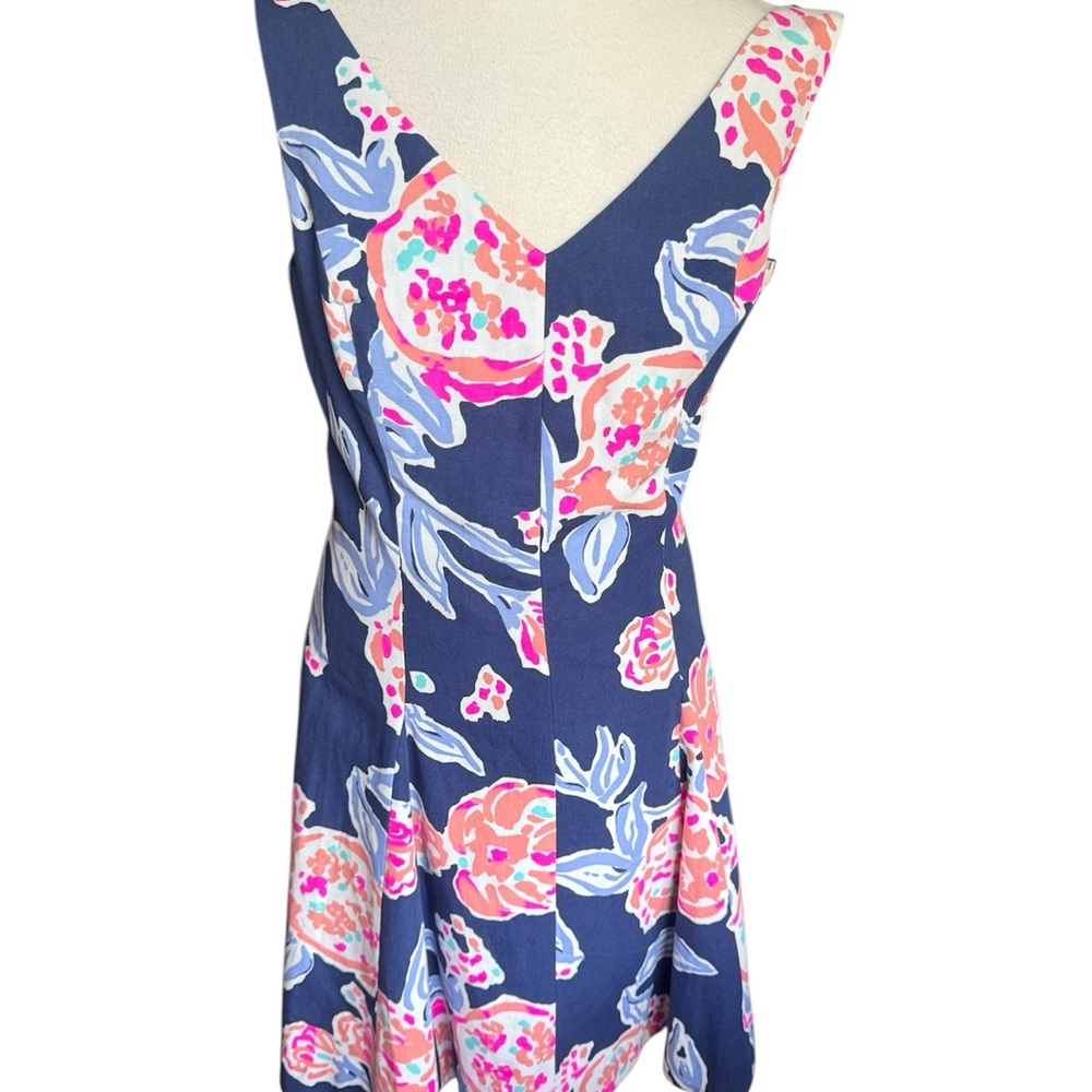 Lilly Pulitzer Derby Dress Bright Navy Pom Pom A-Line for Weddings, Winery